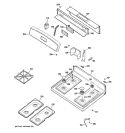 CONTROL PANEL & COOKTOP Diagram and Parts List for JGBS23SEL1SS  General Electric Range