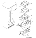 FRESH FOOD SHELVES Diagram and Parts List for GSH22IFTBBB  General Electric Refrigerator