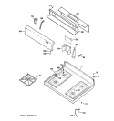 CONTROL PANEL & COOKTOP Diagram and Parts List for JGBP27WEL2WW  General Electric Range