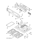 CONTROL PANEL & COOKTOP Diagram and Parts List for JGBS10BEH1BB  General Electric Range