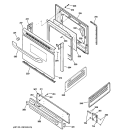 DOOR & DRAWER PARTS Diagram and Parts List for JGBS10BEH3BB  General Electric Range