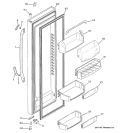FRESH FOOD DOOR Diagram and Parts List for DSF25KGTABG  General Electric Refrigerator