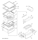 FRESH FOOD SHELVES Diagram and Parts List for GSS25LSWASS  General Electric Refrigerator