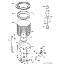 TUB, BASKET & AGITATOR Diagram and Parts List for VBSR3100G1WW  Hotpoint Washer