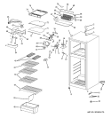 CABINET Diagram and Parts List for GTR11AAPBRWW  General Electric Refrigerator