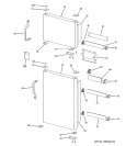 DOORS Diagram and Parts List for GTS12BBPCLWW  General Electric Refrigerator