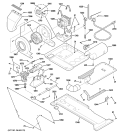 MOTOR, BLOWER & BELT Diagram and Parts List for WSM2780HAWWW  General Electric Washer Dryer Combo