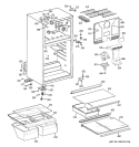 CABINET Diagram and Parts List for GTY18KYWARWW  General Electric Refrigerator