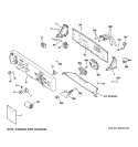 CONTROLS & BACKSPLASH Diagram and Parts List for GJSR4160H1WW  General Electric Washer