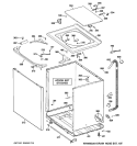 CABINET, COVER & FRONT PANEL Diagram and Parts List for WCSR2090G3CC  General Electric Washer