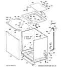 CABINET, COVER & FRONT PANEL Diagram and Parts List for WDSR2080G3CC  General Electric Washer