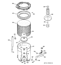 TUB, BASKET & AGITATOR Diagram and Parts List for WDSR2080G3CC  General Electric Washer