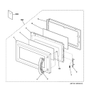 DOOR PARTS Diagram and Parts List for JVM1640CH001  General Electric Microwave