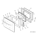 DOOR Diagram and Parts List for JKS10BM1BB  General Electric Wall Oven