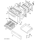 DOOR & DRAWER PARTS Diagram and Parts List for JGBP27WEL1WW  General Electric Range