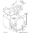 CABINET, COVER & FRONT PANEL Diagram and Parts List for S3700G1WW  General Electric Washer