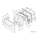 DOOR Diagram and Parts List for ZET1PM1SS  General Electric Wall Oven