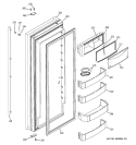 FRESH FOOD DOOR Diagram and Parts List for ZISS480NRJSS  General Electric Refrigerator
