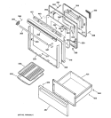 DOOR & DRAWER PARTS Diagram and Parts List for JBP56G*R1  General Electric Range