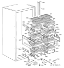 SHELVES & DRAWERS Diagram and Parts List for ZIFS36NMBRH  General Electric Freezer