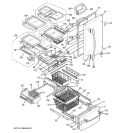 DOORS & SHELVES Diagram and Parts List for PDS22MBPACC  General Electric Refrigerator
