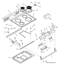 CONTROL PANEL & COOKTOP Diagram and Parts List for JSP39BK2BB  General Electric Range