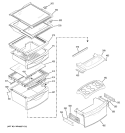FRESH FOOD SHELVES Diagram and Parts List for PSH25MSTBSV  General Electric Refrigerator