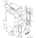 CABINET, LINER & DOOR PARTS Diagram and Parts List for ZDI15CBBG  General Electric Ice Maker