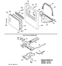 FRONT PANEL, DOOR, GAS VALVE & BURNER ASSEMBLY Diagram and Parts List for DLL3680SBLAD  Hotpoint Dryer