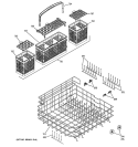 LOWER RACK ASSEMBLY Diagram and Parts List for PDW7800N00CC  General Electric Dishwasher