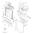 ESCUTCHEON & DOOR ASSEMBLY Diagram and Parts List for GLD5940N00GS  General Electric Dishwasher