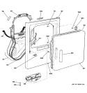 FRONT PANEL & DOOR Diagram and Parts List for DCCB330EG0WC  General Electric Dryer