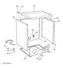 UPPER CABINET Diagram and Parts List for DDC4500T0WH  General Electric Dryer