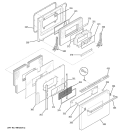 DOOR Diagram and Parts List for JCP67F4WW  General Electric Wall Oven