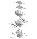 FREEZER SHELVES Diagram and Parts List for PSS26PSSCSS  General Electric Refrigerator