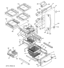 DOORS & SHELVES Diagram and Parts List for SDL20KCSABS  General Electric Refrigerator