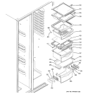 FRESH FOOD SHELVES Diagram and Parts List for PJG25MGTAFKB  General Electric Refrigerator