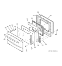 DOOR Diagram and Parts List for PT956SM1SS  General Electric Wall Oven
