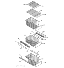 FREEZER SHELVES Diagram and Parts List for PJE25PGTAFKB  General Electric Refrigerator