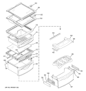 FRESH FOOD SHELVES Diagram and Parts List for PSH23PSTBSV  General Electric Refrigerator