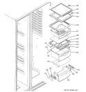 FRESH FOOD SHELVES Diagram and Parts List for PSS26PSTASS  General Electric Refrigerator