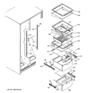 FRESH FOOD SHELVES Diagram and Parts List for ESH25JSWASS  General Electric Refrigerator