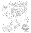 BODY PARTS Diagram and Parts List for JCBP64WJ3WW  General Electric Range