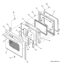 DOOR Diagram and Parts List for JCBP78WJ3WW  General Electric Range