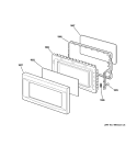 DOOR PARTS Diagram and Parts List for JES0736SM2SS  General Electric Microwave