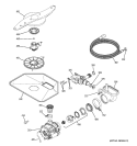 MOTOR - PUMP MECHANISM Diagram and Parts List for GHD4309N10BB  General Electric Dishwasher