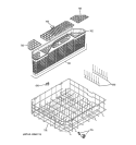 LOWER RACK ASSEMBLY Diagram and Parts List for GLD5700N10CC  General Electric Dishwasher