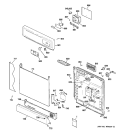 ESCUTCHEON & DOOR ASSEMBLY Diagram and Parts List for GSD1300N00BB  General Electric Dishwasher