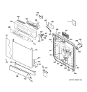 ESCUTCHEON & DOOR ASSEMBLY Diagram and Parts List for GSD4060N00SS  General Electric Dishwasher