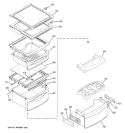 FRESH FOOD SHELVES Diagram and Parts List for PCF23NGTCWW  General Electric Refrigerator